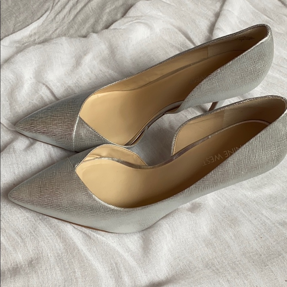 Silver Nine West Heels